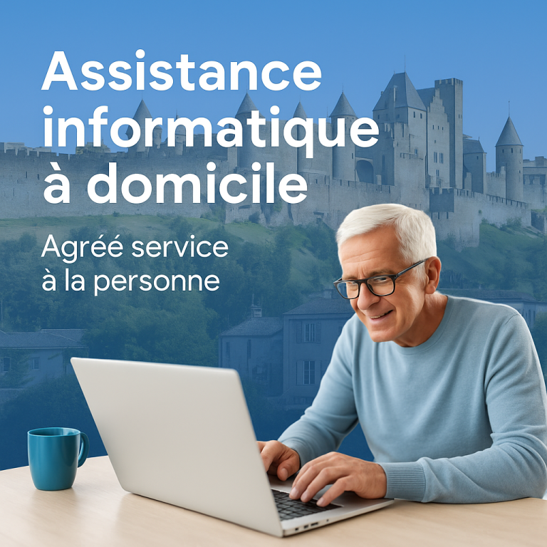 alt="Assistance informatique à domicile à Carcassonne pour seniors, agréé service à la personne"

